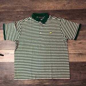 Augusta National Golf Shop Masters Green White Stripe Polo XL EUC
